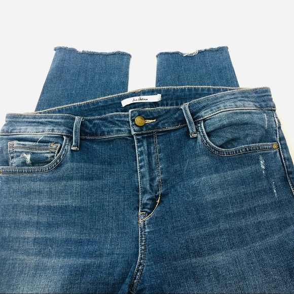Sam Edleman Jeans The Kitten Ripped Knee Raw Hem Skinny Ankle Jeans - Picture 4 of 8